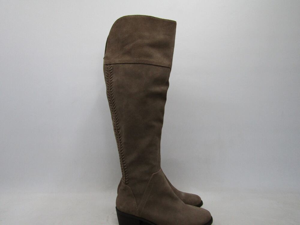 Vince Camuto Women Size 7 M Brown Leather 20" Shaft Zip Knee High Fashion Boots